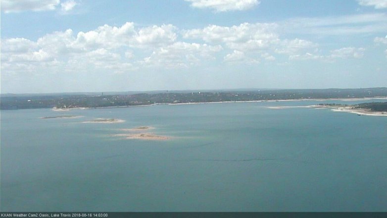 Lake Travis webcam, August 16, 2018 1:05 PM CT