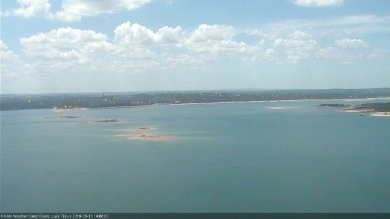 Lake Travis webcam, August 16, 2018 1:10 PM CT