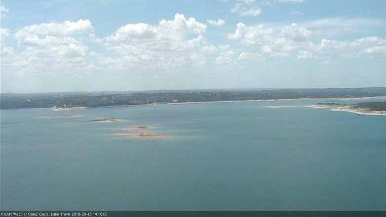 Lake Travis webcam, August 16, 2018 1:20 PM CT