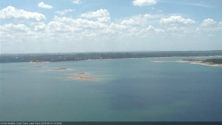 Lake Travis webcam, August 16, 2018 1:40 PM CT