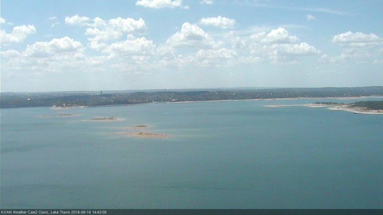 Lake Travis webcam, August 16, 2018 1:45 PM CT