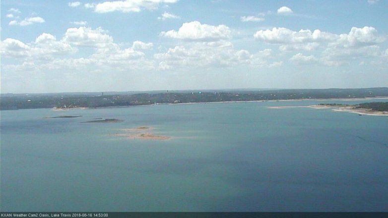 Lake Travis webcam, August 16, 2018 1:55 PM CT