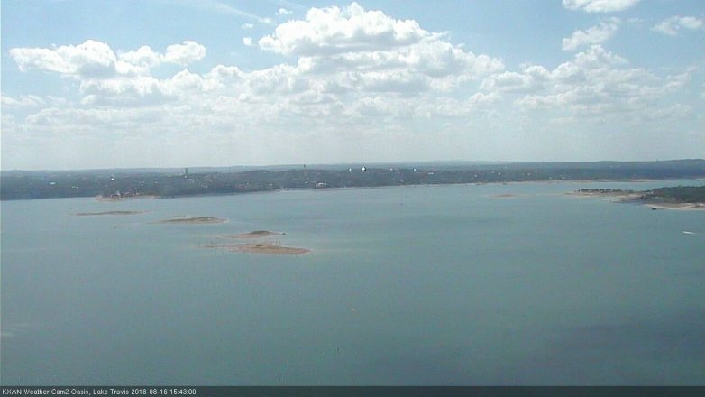 Lake Travis webcam, August 16, 2018 2:45 PM CT