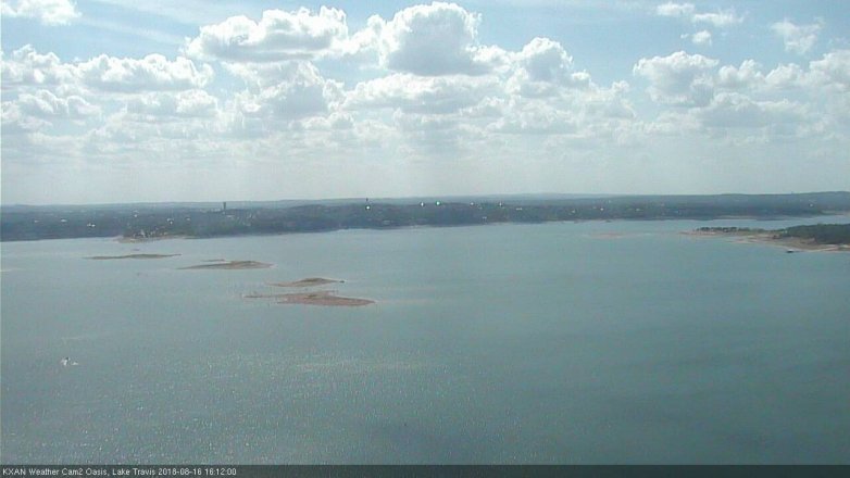 Lake Travis webcam, August 16, 2018 3:15 PM CT