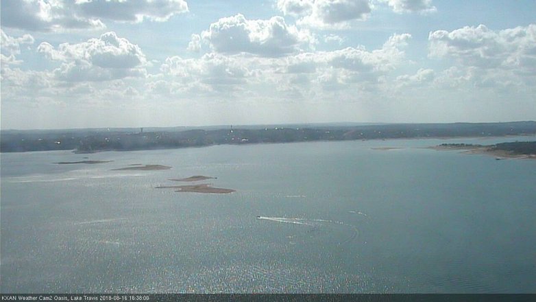 Lake Travis webcam, August 16, 2018 3:40 PM CT