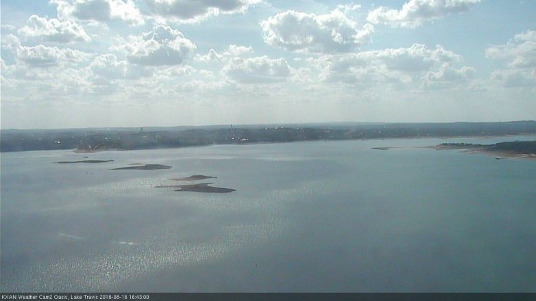 Lake Travis webcam, August 16, 2018 3:45 PM CT