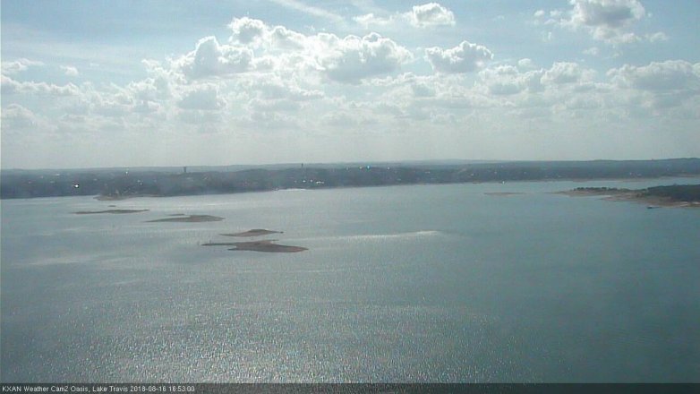 Lake Travis webcam, August 16, 2018 3:55 PM CT