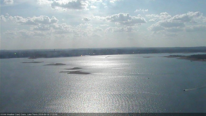Lake Travis webcam, August 16, 2018 4:35 PM CT