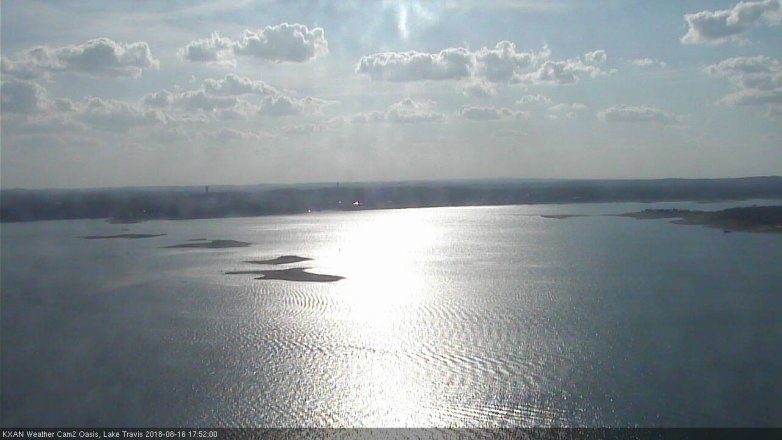 Lake Travis webcam, August 16, 2018 4:55 PM CT