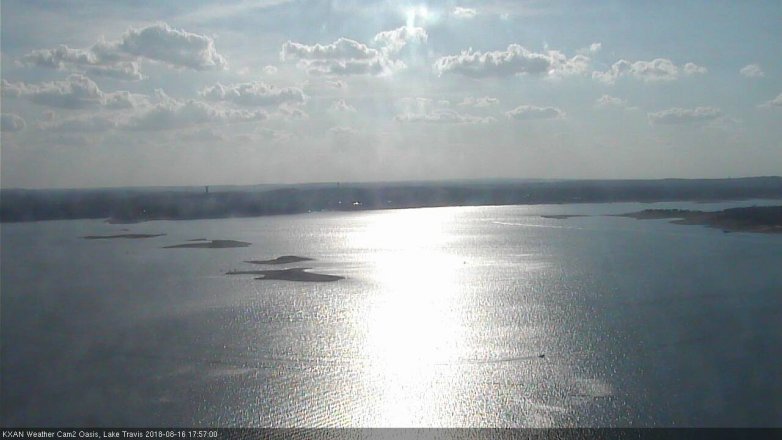 Lake Travis webcam, August 16, 2018 5:00 PM CT