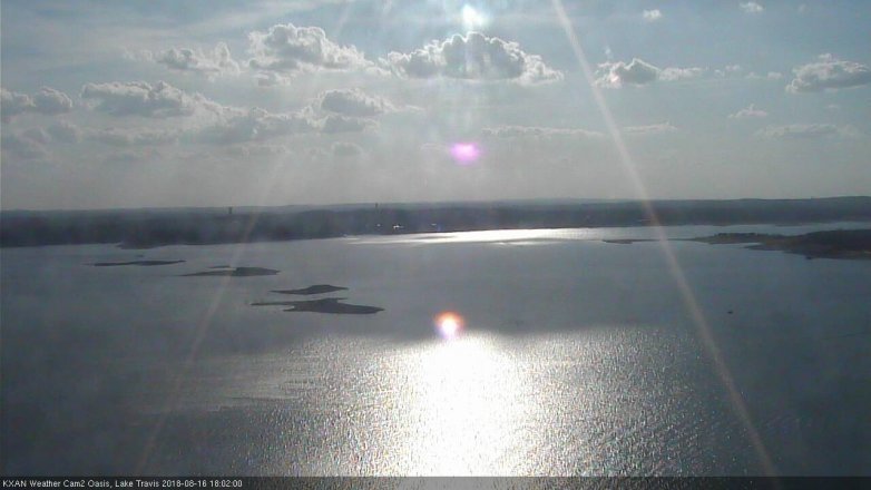 Lake Travis webcam, August 16, 2018 5:05 PM CT