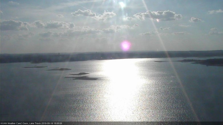 Lake Travis webcam, August 16, 2018 5:10 PM CT
