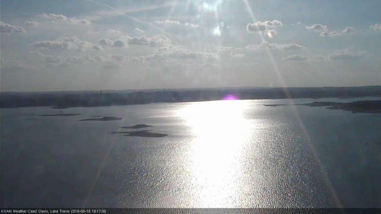 Lake Travis webcam, August 16, 2018 5:20 PM CT