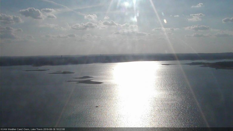 Lake Travis webcam, August 16, 2018 5:25 PM CT