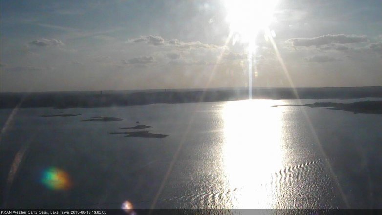 Lake Travis webcam, August 16, 2018 6:05 PM CT