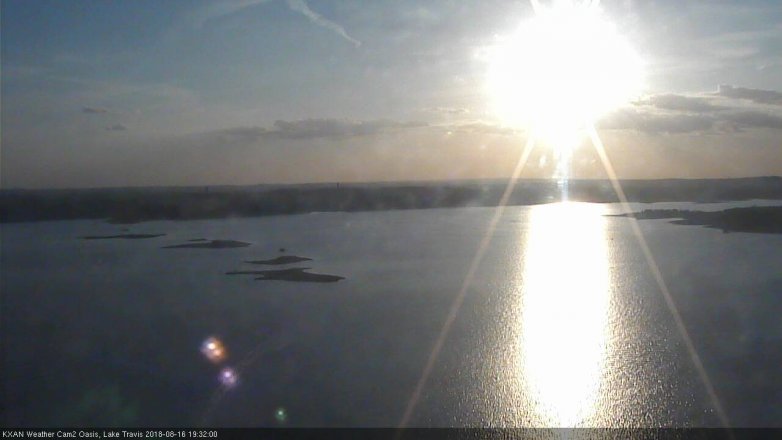 Lake Travis webcam, August 16, 2018 6:35 PM CT