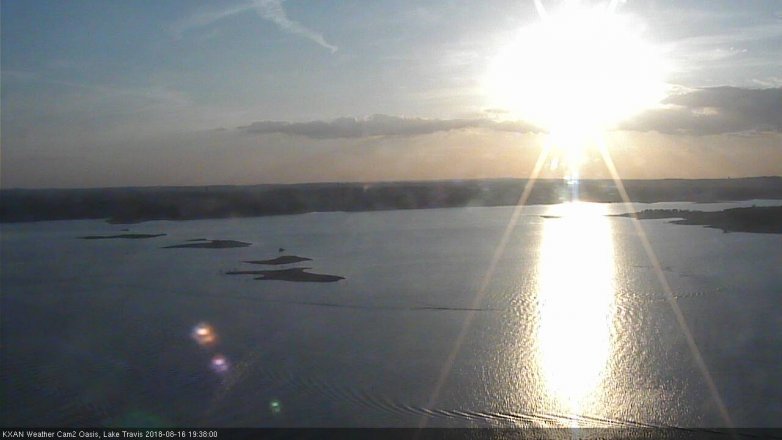 Lake Travis webcam, August 16, 2018 6:40 PM CT