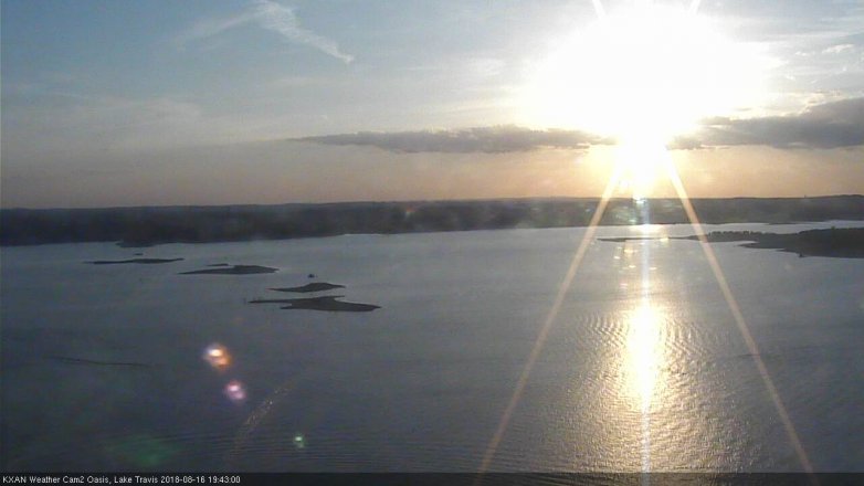 Lake Travis webcam, August 16, 2018 6:45 PM CT