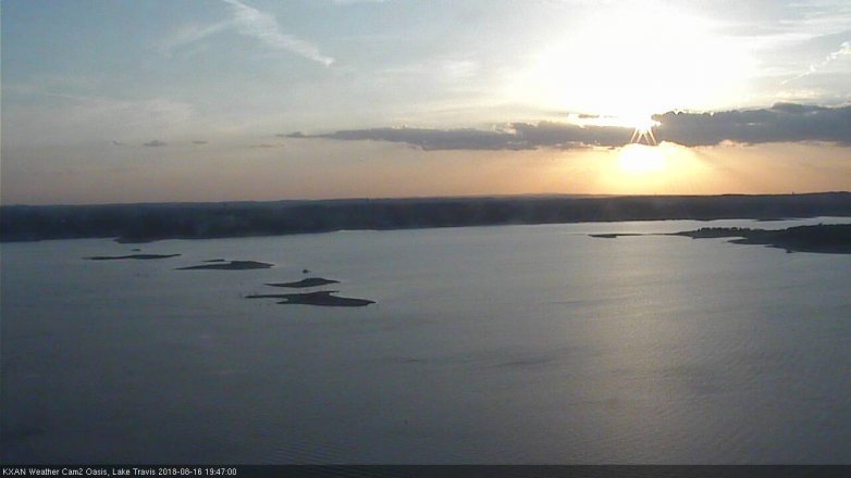 Lake Travis webcam, August 16, 2018 6:50 PM CT