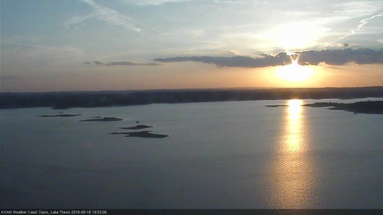 Lake Travis webcam, August 16, 2018 6:55 PM CT