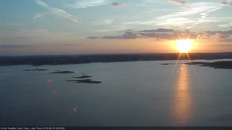 Lake Travis webcam, August 16, 2018 7:05 PM CT