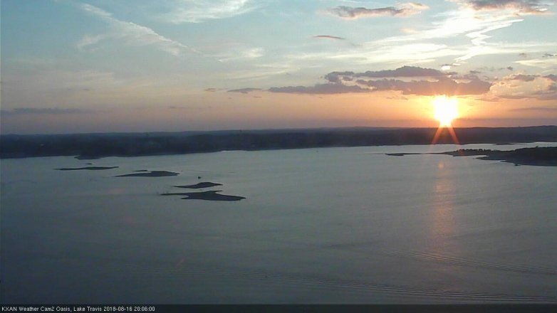 Lake Travis webcam, August 16, 2018 7:10 PM CT