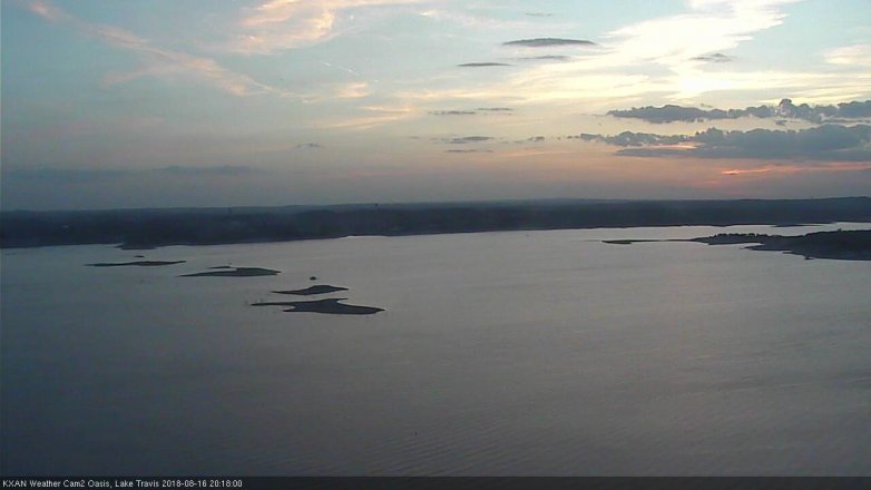 Lake Travis webcam, August 16, 2018 7:20 PM CT