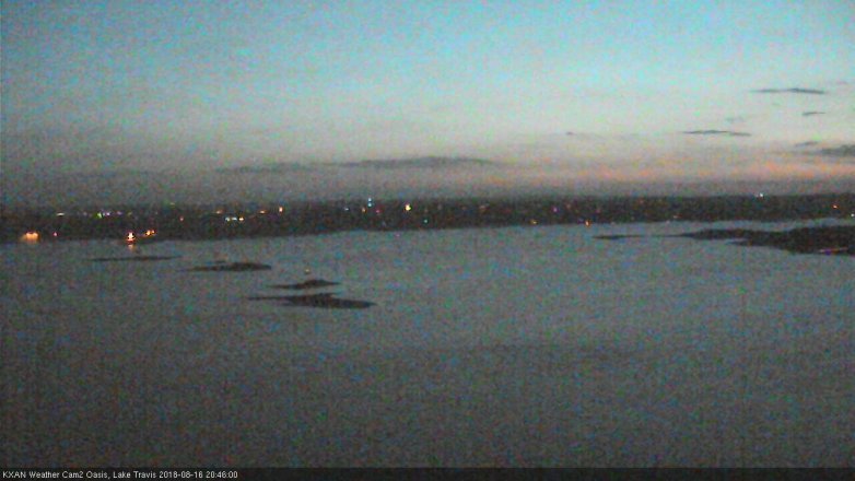 Lake Travis webcam, August 16, 2018 7:50 PM CT