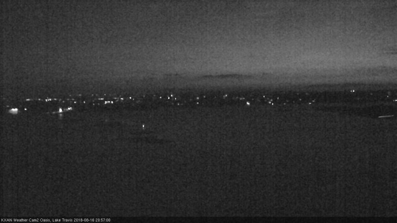 Lake Travis webcam, August 16, 2018 8:00 PM CT