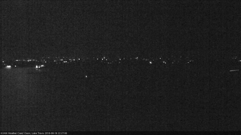 Lake Travis webcam, August 16, 2018 9:30 PM CT
