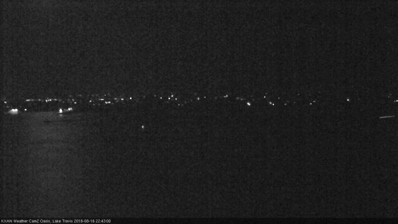 Lake Travis webcam, August 16, 2018 9:45 PM CT