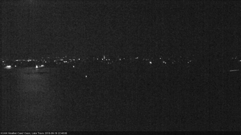 Lake Travis webcam, August 16, 2018 9:50 PM CT