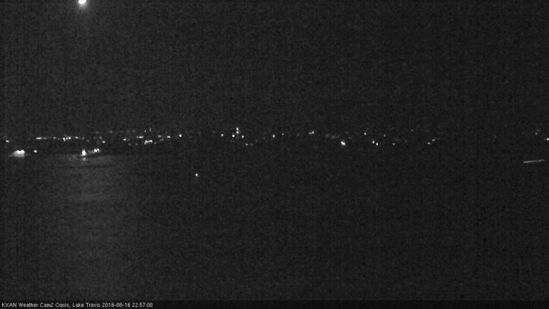 Lake Travis webcam, August 16, 2018 10:00 PM CT