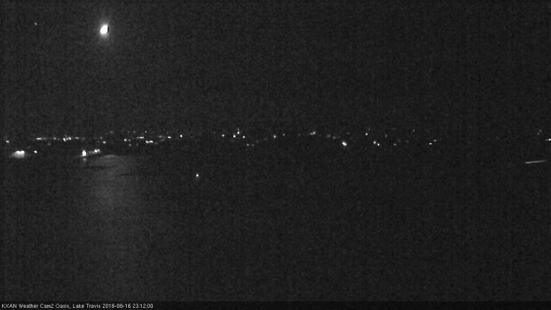 Lake Travis webcam, August 16, 2018 10:15 PM CT