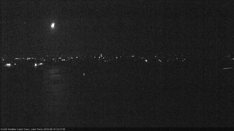 Lake Travis webcam, August 16, 2018 10:30 PM CT