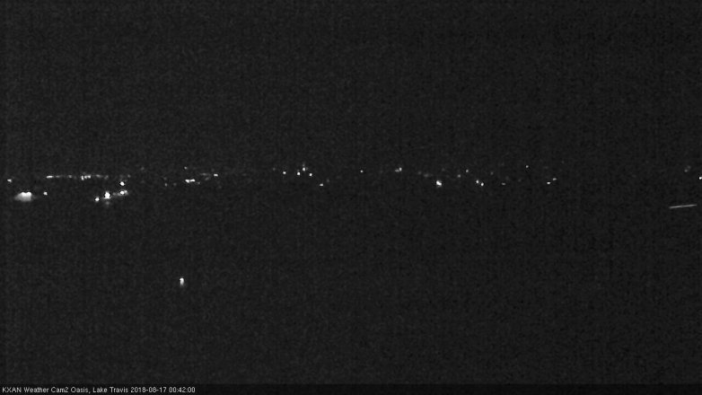 Lake Travis webcam, August 16, 2018 11:45 PM CT