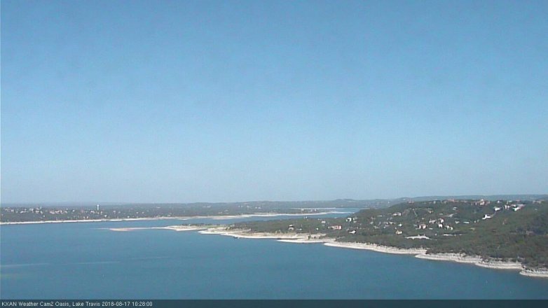 Lake Travis webcam, August 17, 2018 9:30 AM CT