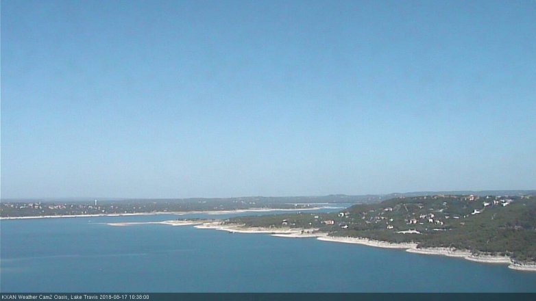 Lake Travis webcam, August 17, 2018 9:40 AM CT