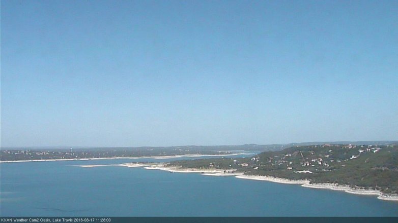Lake Travis webcam, August 17, 2018 10:30 AM CT