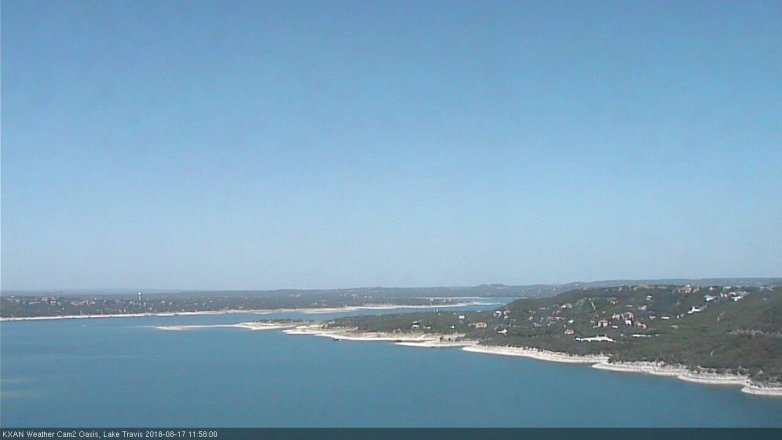 Lake Travis webcam, August 17, 2018 11:00 AM CT