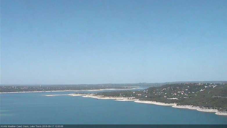 Lake Travis webcam, August 17, 2018 11:05 AM CT