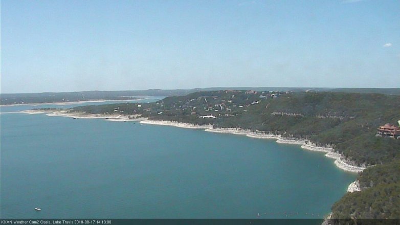 Lake Travis webcam, August 17, 2018 1:15 PM CT