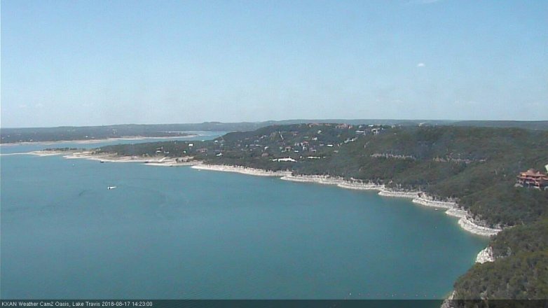 Lake Travis webcam, August 17, 2018 1:25 PM CT