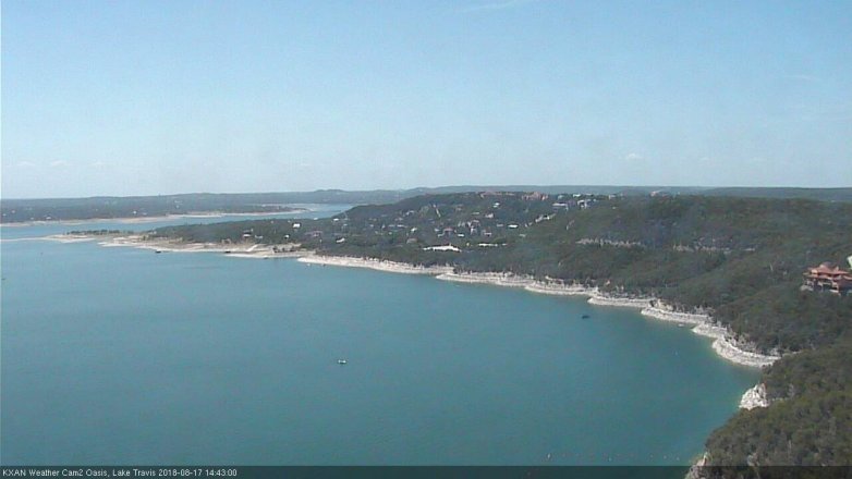 Lake Travis webcam, August 17, 2018 1:45 PM CT