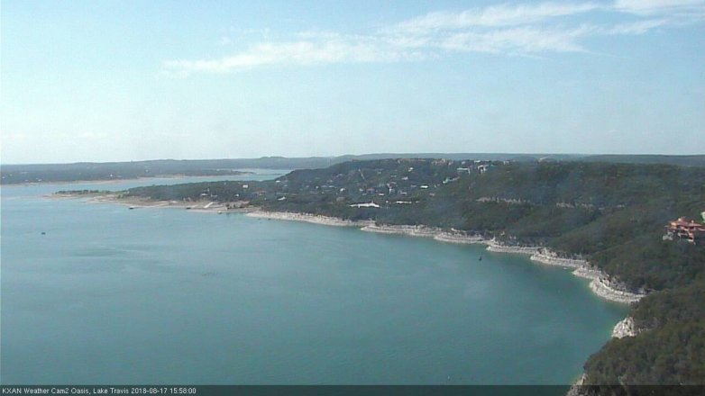 Lake Travis webcam, August 17, 2018 3:00 PM CT