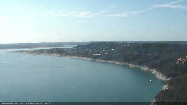 Lake Travis webcam, August 17, 2018 3:55 PM CT