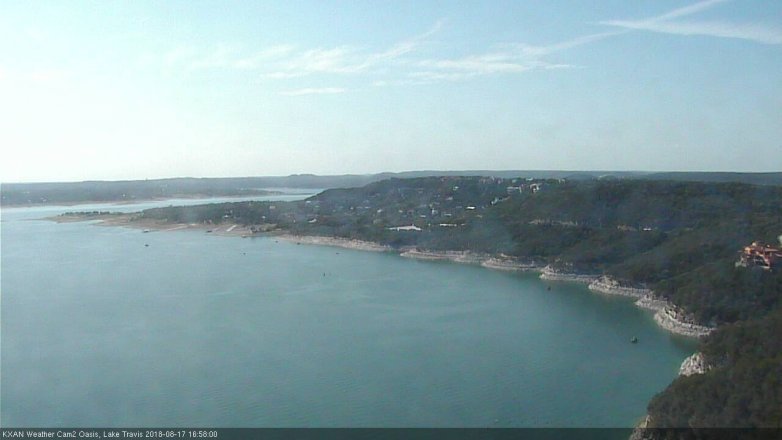 Lake Travis webcam, August 17, 2018 4:00 PM CT