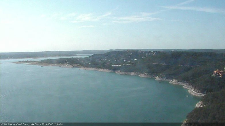 Lake Travis webcam, August 17, 2018 4:05 PM CT