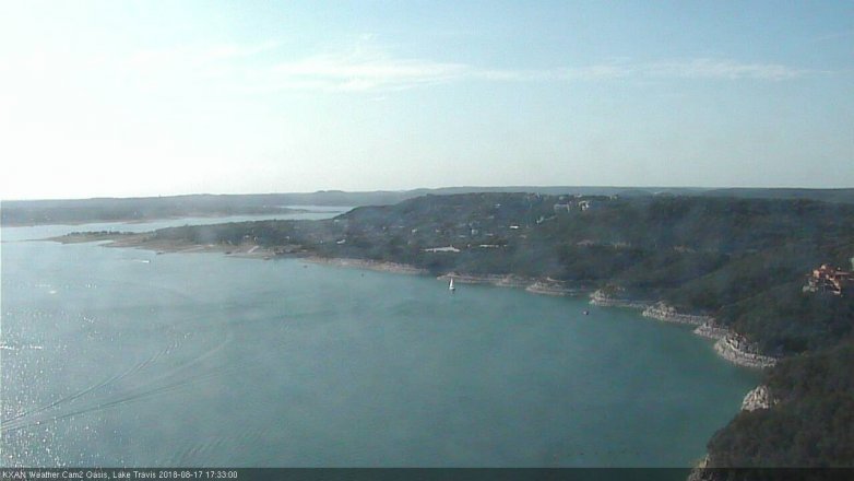 Lake Travis webcam, August 17, 2018 4:35 PM CT