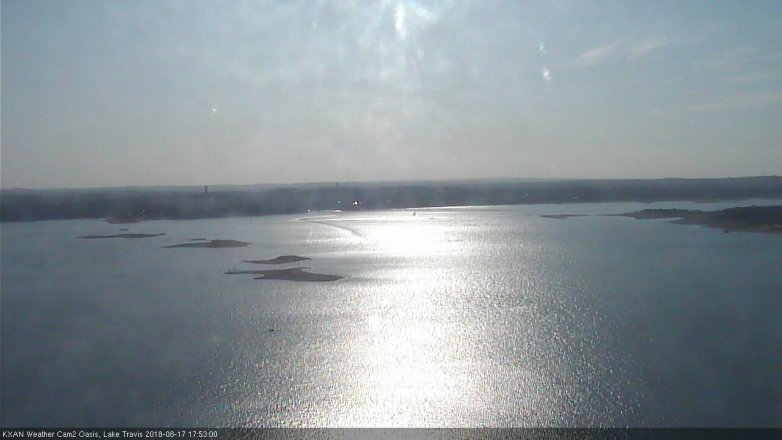 Lake Travis webcam, August 17, 2018 4:55 PM CT